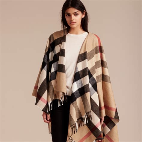 burberry smoked check poncho|Burberry poncho shawl pockets.